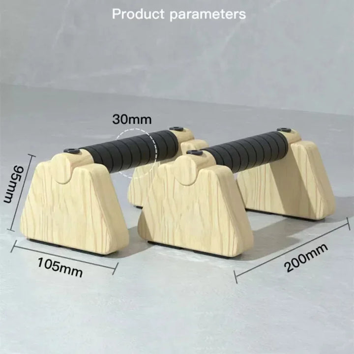 Premium Wooden Push-up Bars – Beech Wood Pull Up Stand Handles for Home Fitness, Calisthenics Exercise Equipment, Non-slip 