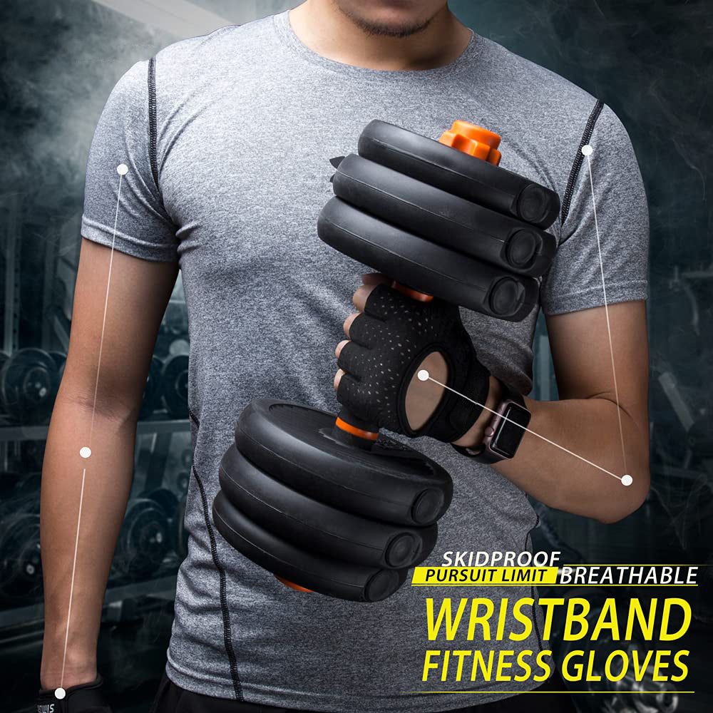 Premium Half Finger Gloves for Gym & Cycling - Anti-Slip Gel Pad Workout Gloves for Men & Women, Fingerless Fitness Gloves,