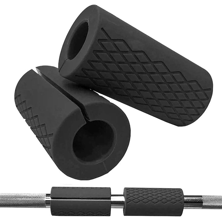 Premium Thick Bar Dumbbell Handles for Weightlifting - Anti-Slip Silicon Grip, Forearm Strength Support, Joint Pain Relief,