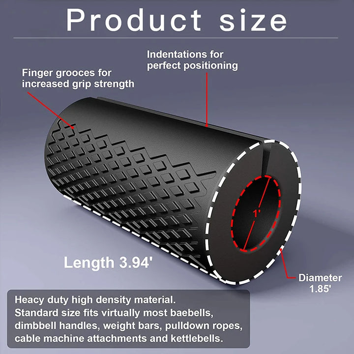 Premium Thick Bar Dumbbell Handles for Weightlifting - Anti-Slip Silicon Grip, Forearm Strength Support, Joint Pain Relief,