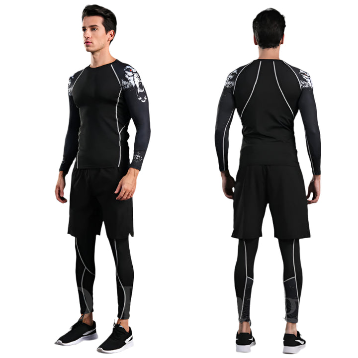 Premium Men’s Compression Sports Suit – Quick-Dry MMA Fitness Training Set, Jogging & Running Rashguard Sportswear - StrengthXPhysiotherapy