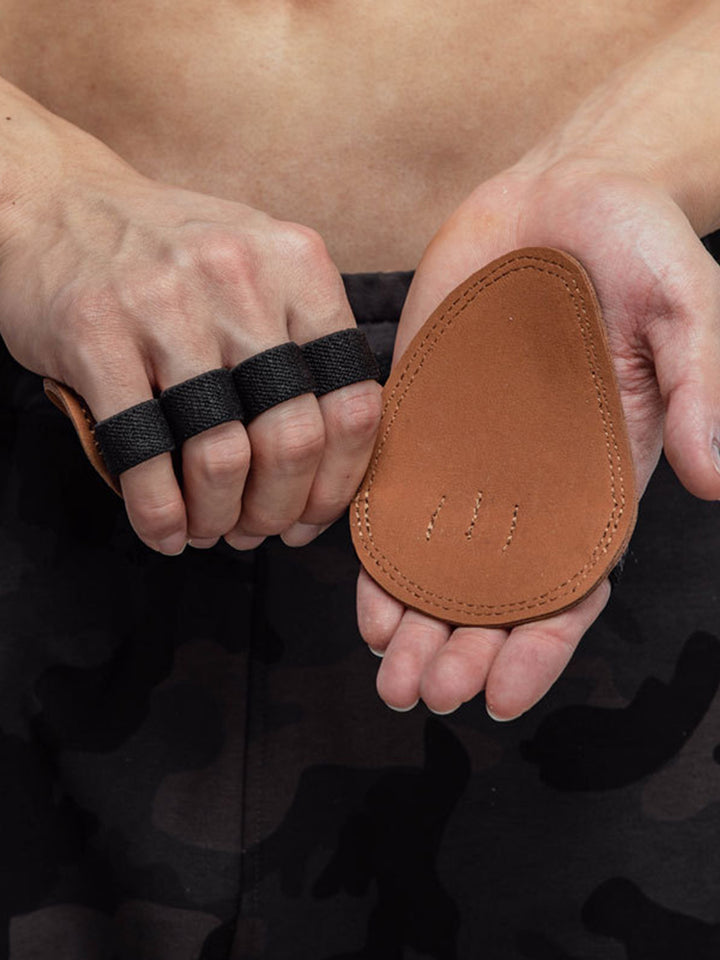 Premium Cowhide Weightlifting Gloves for Men & Women - Fitness Gym Grip Pads with 4 Finger Loop, Hand Palm Protection for 