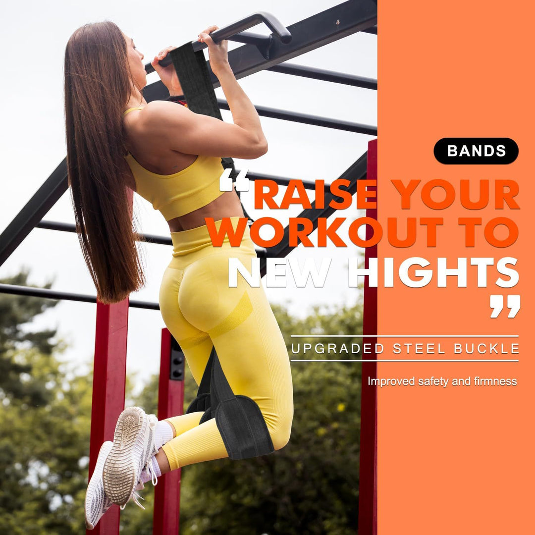 Premium Pull-up Assistance Bands for Fitness Training – Elastic Resistance Bands with Steel Buckle for Home Workout, 