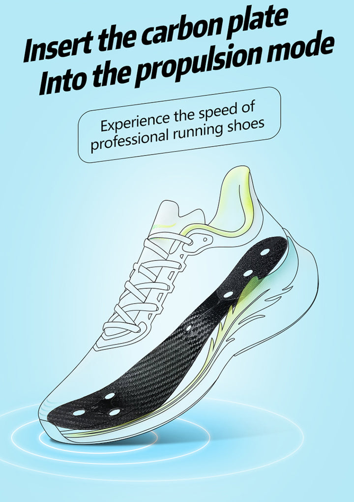 Premium Carbon Fiber Insoles for Running - Full Palm Arch Support, Strong Boost, Enhanced Stability, Anti-Torsion for 