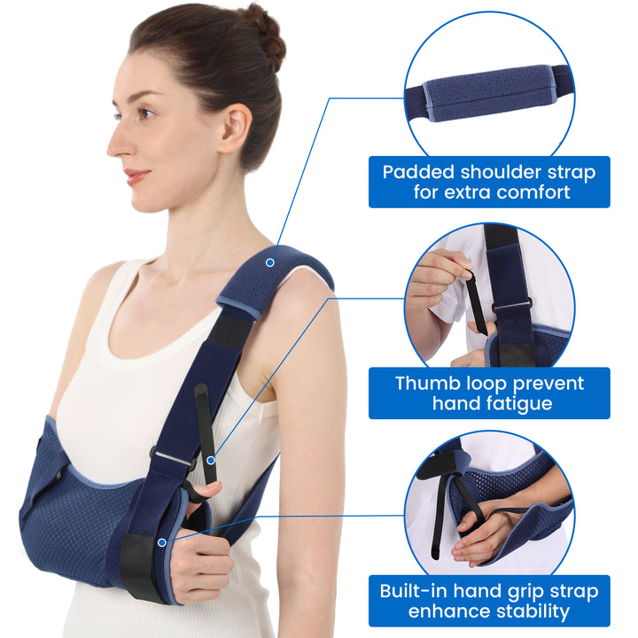 Premium Arm Sling for Adults - Broken Forearm Support, Elbow Sprain & Shoulder Injury Immobilizer, Ventilated & Breathable 