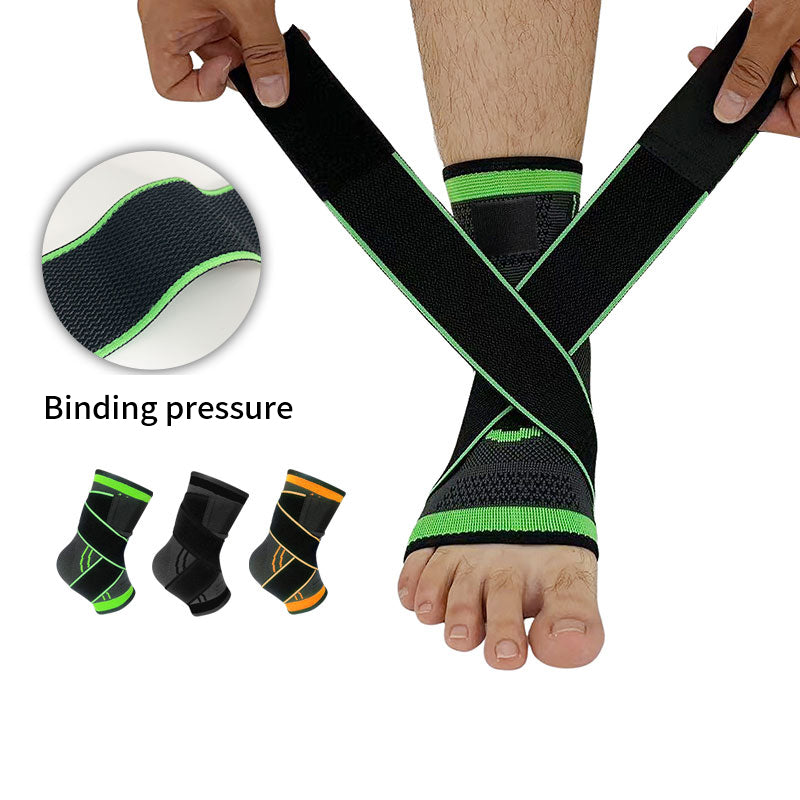 Premium Pressurized Bandage Ankle Support Brace – Elastic Foot Strap for Fitness, Sports, Gym, and Badminton – One Size Fit