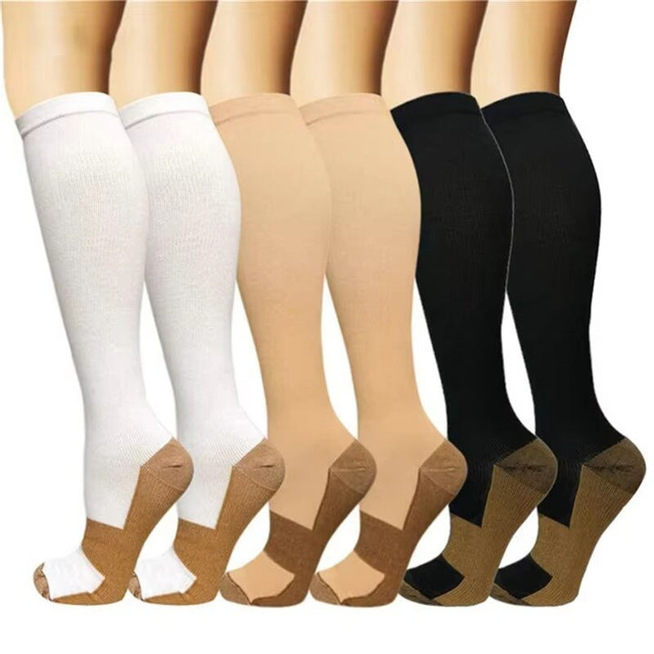 Premium Compression Socks for Men & Women – Copper-Infused Anti-Fatigue Pain Relief – Varicose Vein & Knee High Support 