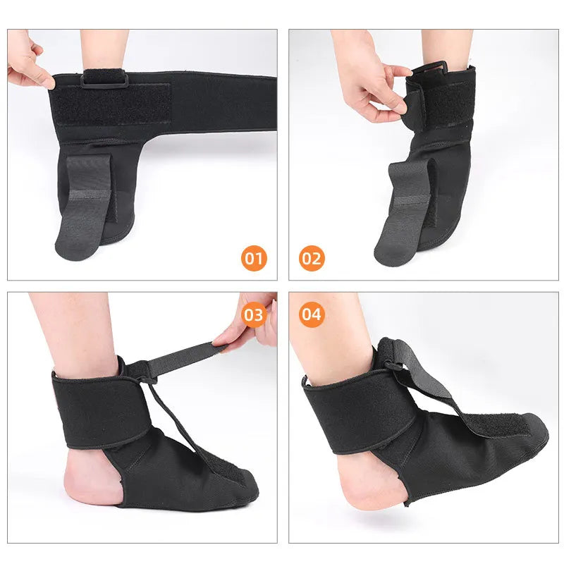 Premium Ankle Support Brace for Foot Drop Rehabilitation, Protective Splint with Adjustable Fixation Strips, Ideal for 
