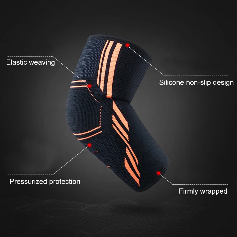 Premium Elbow Support Brace for Sports, Tennis, Golf & Basketball - Elastic Compression Sleeve, Anti-Slip Design for Elbow Pain Relief, Arthritis & Tendonitis Protection, Unisex, 1PC - StrengthXPhysiotherapy