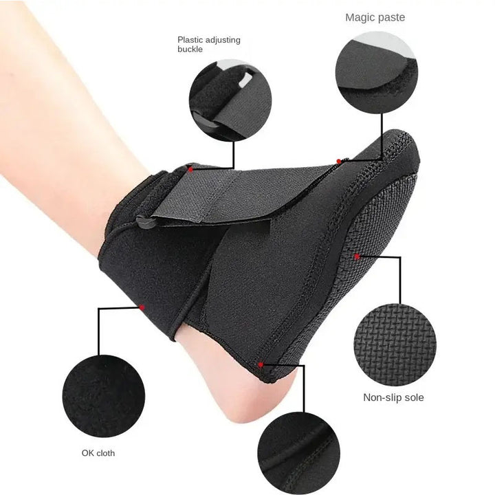 Premium Plantaar Fasciitis Night Splint Sock - Soft Foot Drop Brace for Pain Relief, Adjustable Stretcher for Achilles 