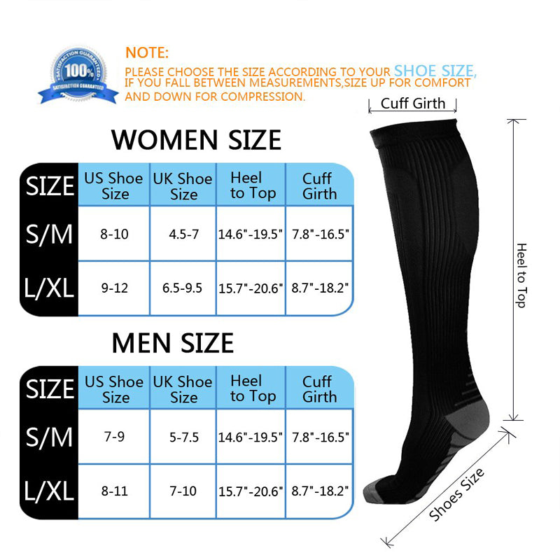 Premium Compression Socks 20-30mmHg for Men & Women – Medical Nursing Stockings for Varicose Veins, Edema, Pregnancy