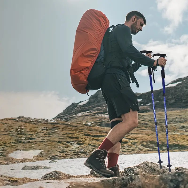 Premium Folding Trekking Pole for Hiking & Walking – Portable Carbon Steel Stick, Adjustable Length, Lightweight & Easy to 