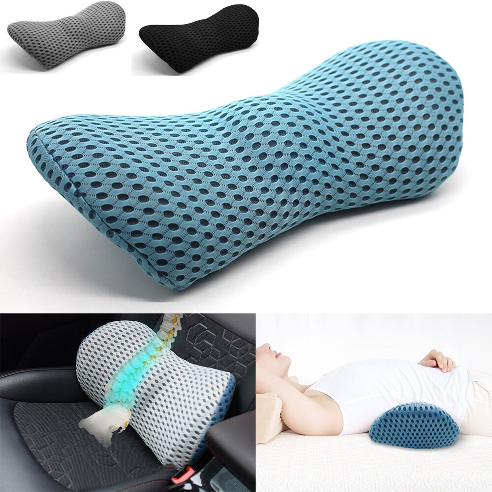 Premium Lumbar Support Pillow – Memory Foam Back Cushion for Car Seat & Office Chair – Ergonomic Waist Pillow for Lower Back