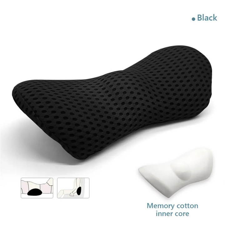 Premium Lumbar Support Pillow – Memory Foam Back Cushion for Car Seat & Office Chair – Ergonomic Waist Pillow for Lower Back