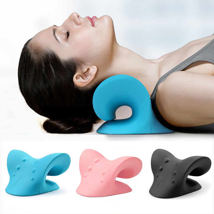 Premium Neck Support Pillow – Chiropractic Relaxer & Shoulder Traction Stretcher – Therapeutic Cervical Spine Alignment 