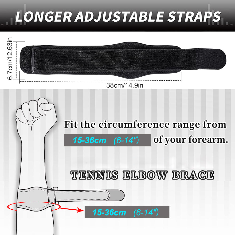 Premium Tennis Elbow Support Brace for Golfers, Epicondylitis Relief, Gym & Sport Protector, Adjustable Clasp for Badminton,