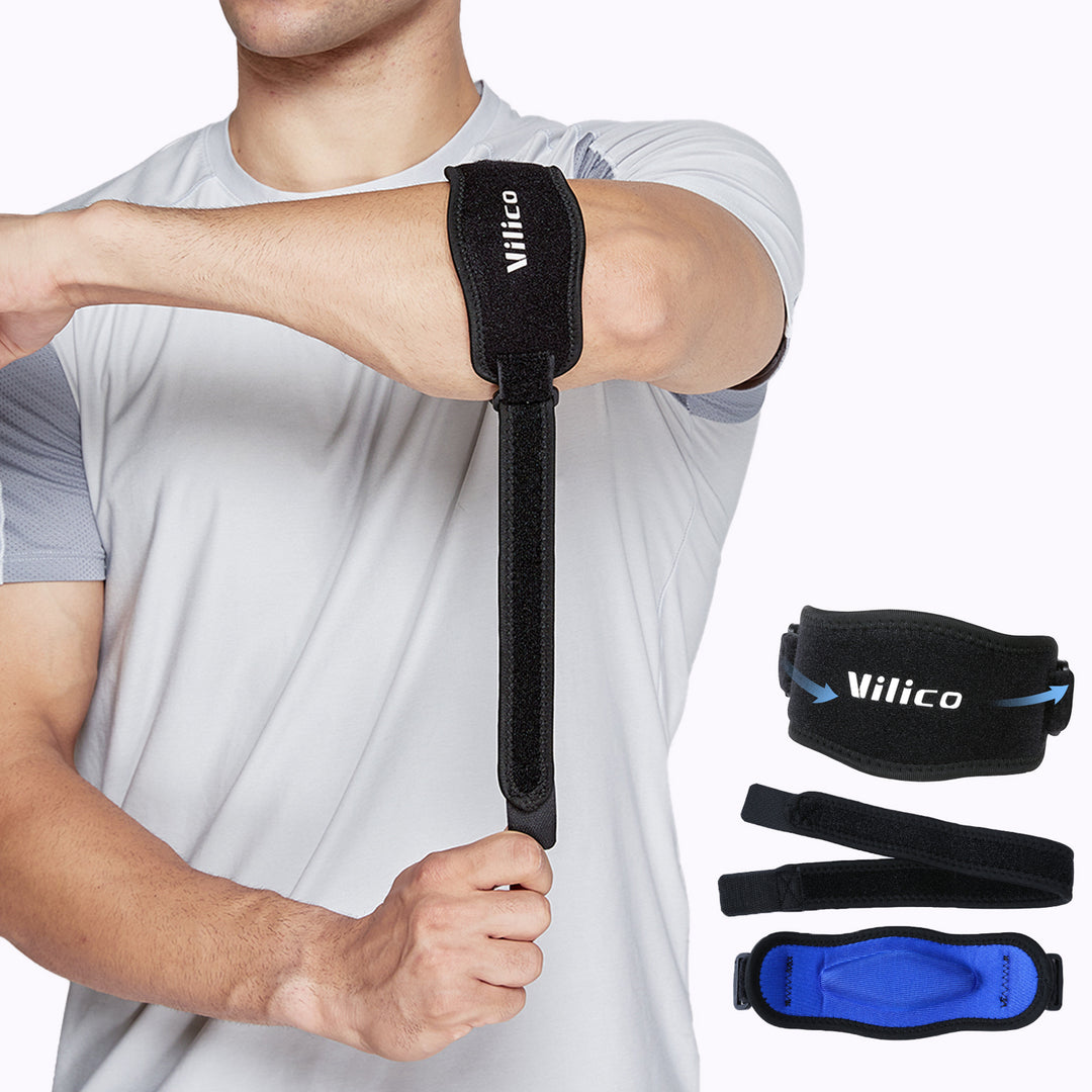 Premium Tennis Elbow Support Brace for Golfers, Epicondylitis Relief, Gym & Sport Protector, Adjustable Clasp for Badminton,