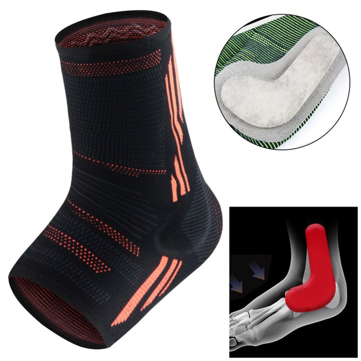 Premium Ankle Compression Sleeve for Men & Women - Silicone Gel Support, Open Toe Design, Pain Relief for Arch & Heel 
