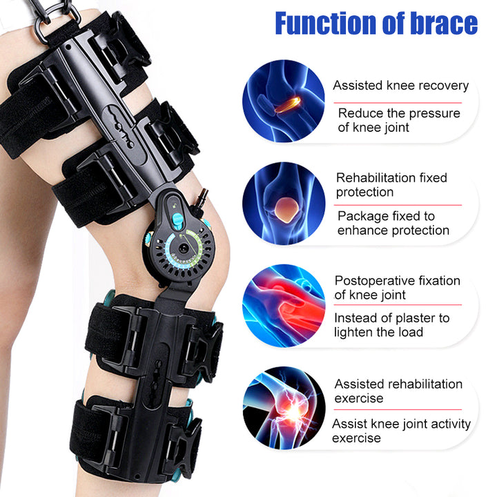 Premium Adjustable Hinged Knee Brace for Postoperative Recovery, ROM Immobilizer for ACL, MCL, Meniscus Tear, and Ligament 