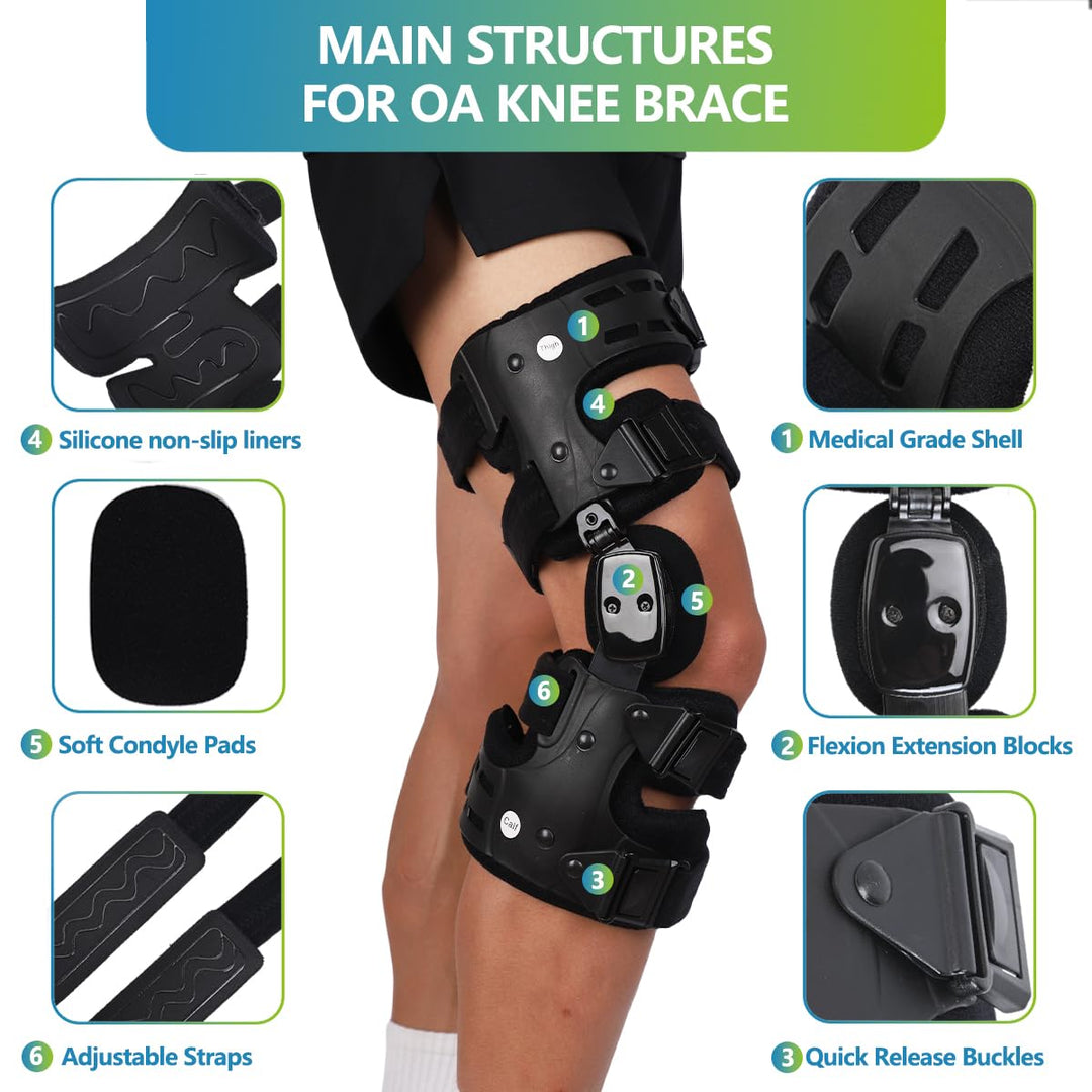 Premium Adjustable Knee Brace for ACL, Meniscus & Ligament Injuries | ROM Hinged Orthopedic Support for Men & Women | Optimal Stability & Comfort - StrengthXPhysiotherapy