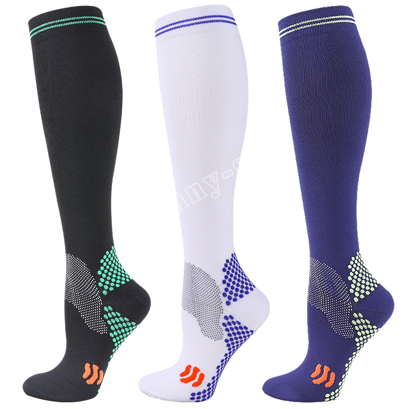 Premium Compression Socks for Men & Women – 20-30 mmHg Support for Varicose Veins, Running, Cycling, Football, Soccer – 