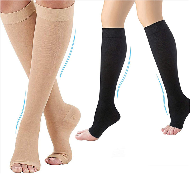 Premium Compression Support Stockings for Varicose Veins – Below Knee Circulation Socks for Pain Relief, Muscle Support &