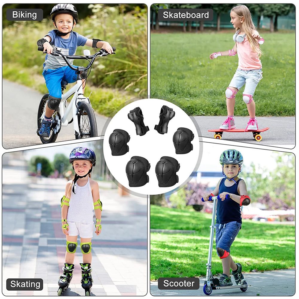 Premium Kids Knee Pads, Elbow Pads & Wrist Guards Safety Set for Ages 3-7, Adjustable Protective Gear for Boys & Girls,