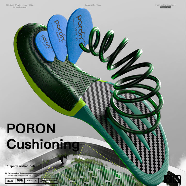 Premium Carbon Plate Running Insoles for Enhanced Propulsion and Speed Rebound - Full-Length Design for Marathon and Racing