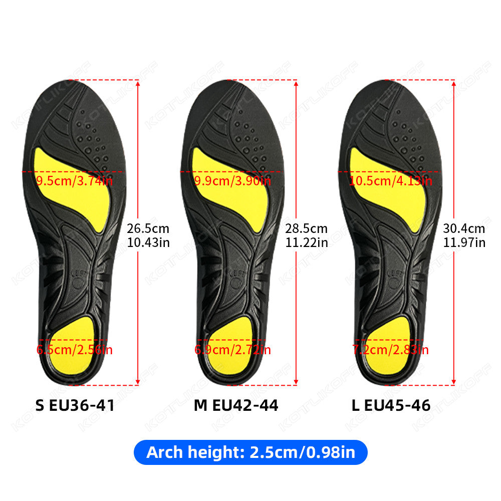 Premium High Arch Support Orthopedic Insoles for Plantar Fasciitis Relief, Cushioning Foot Inserts for Flat Feet, Deep Heel 