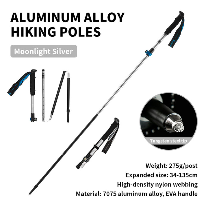 Premium Ultralight Folding Trekking Pole – Adjustable Telescopic Walking Stick, Aviation-Grade Aluminum Alloy, EVA Anti-Slip 