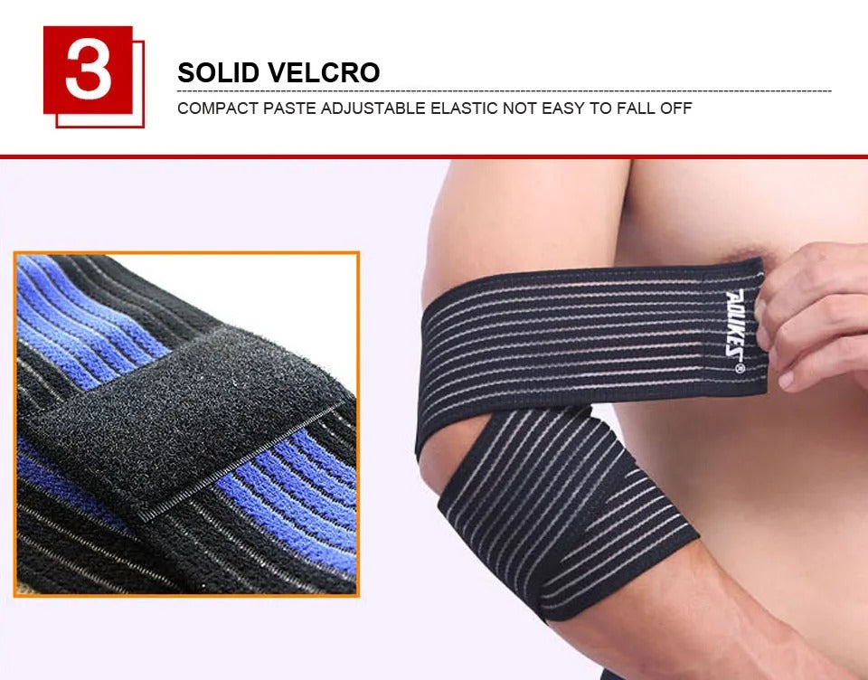 Premium Elbow Strap Bandage for Weightlifting & Fitness – 100cm Long Breathable Support Brace for Gym, Bench Press, Sports Injury Protection - StrengthXPhysiotherapy