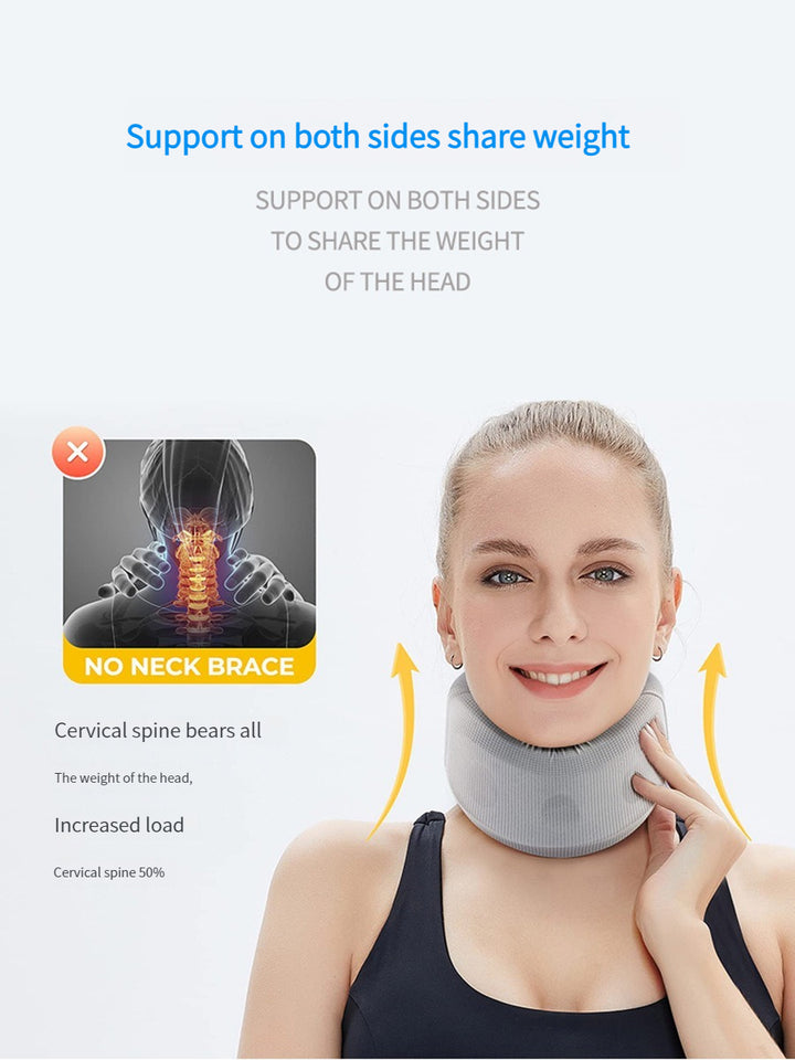 Premium Silicone Neck Brace for Cervical Pain Relief, Breathable & Waterproof Support Collar for Neck Injuries, Stiffness, 