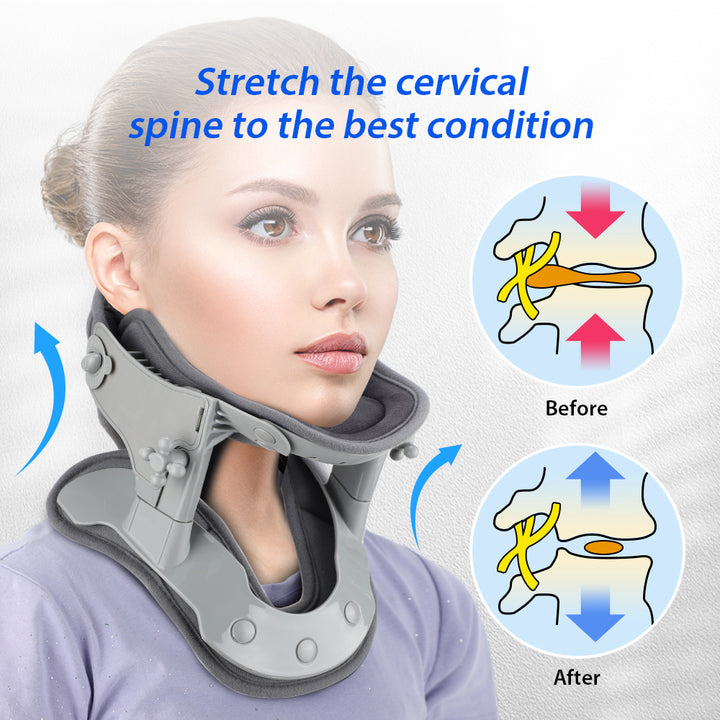 Premium Silicone Neck Brace for Cervical Pain Relief, Breathable & Waterproof Support Collar for Neck Injuries, Stiffness, 
