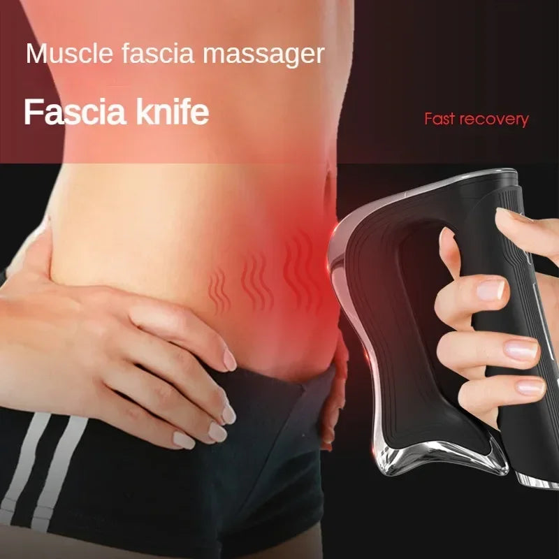 Premium Electric Fascial Tissue Gua Sha Tool - Deep Tissue Muscle Massager with NMES, Microcurrent Vibration, 3-Level   