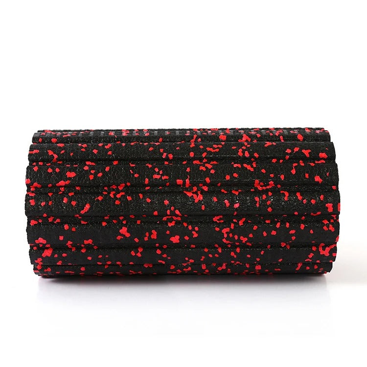 Premium EPP Foam Roller for Muscle Relaxation, Yoga Column, High Hardness, Hollow Shaft, Lean Leg Fitness, Plum Shaped Design, Smooth Surface, Black & Red, 30x15x15cm - StrengthXPhysiotherapy