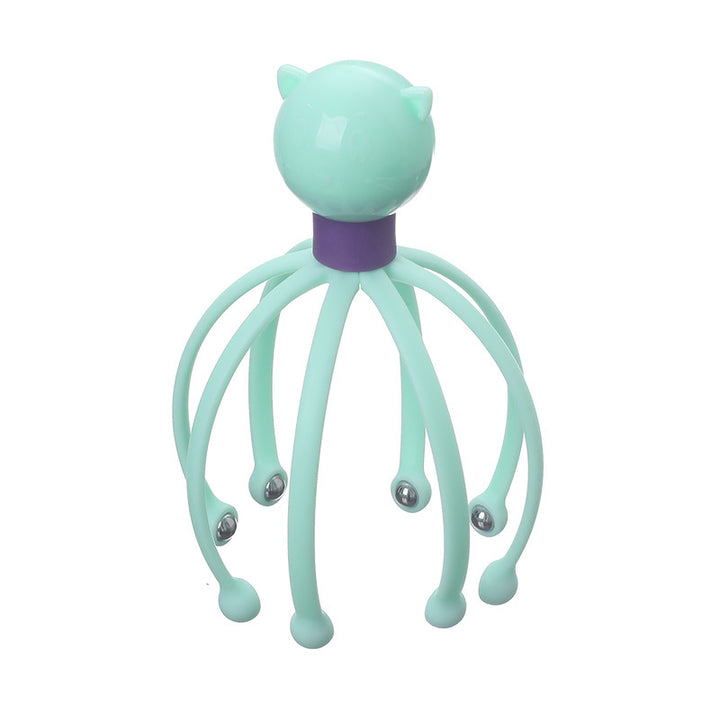 Premium Head Massager - Octopus Scalp Scratcher with Stainless Steel Tentacles for Deep Tissue Relaxation, Acupoint
