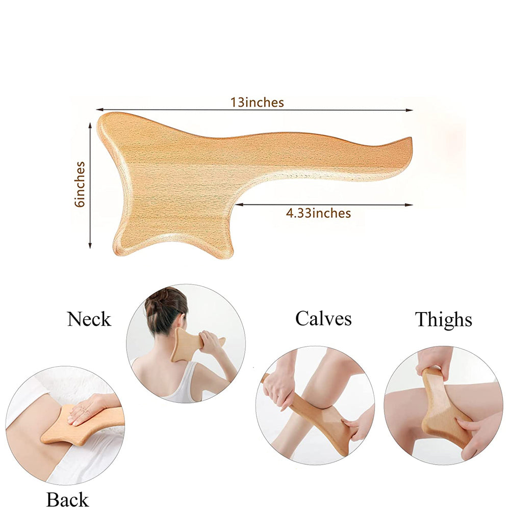 Premium 6-in-1 Wood Therapy Massage Tool Set for Lymphatic Drainage, Anti-Cellulite Fascia Massage Roller, Muscle Relaxation