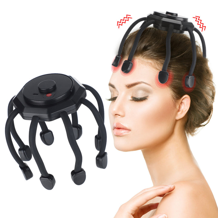 Premium Electric Scalp Massager - Cordless 12-Claw Rechargeable Head Relaxer with 3 Vibration Modes & USB Charging