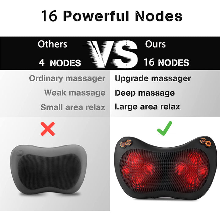 Premium Electric Shiatsu Massage Pillow for Neck, Back, and Body Pain Relief | Multifunctional Heating Massage Pillow for Car