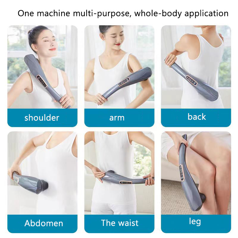 Premium Infrared Electric Handheld Massager with Heat - Full Body Percussion Massage Stick for Neck, Back, and Waist Relief, 