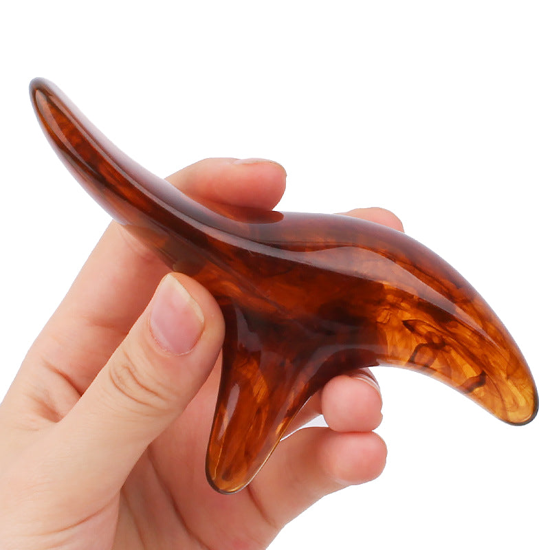 Premium Amber Resin Gua Sha Scraping Tool for Foot Massage and Relaxation, Antibacterial Beeswax Material, Ergonomic Handle,