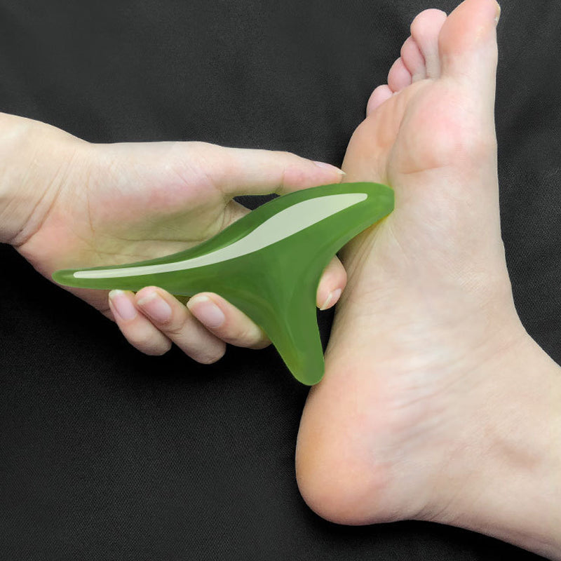 Premium Amber Resin Gua Sha Scraping Tool for Foot Massage and Relaxation, Antibacterial Beeswax Material, Ergonomic Handle,