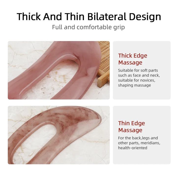 Premium Gua Sha Board Resin Massager Scraper for Face Neck Back Acupuncture Therapy - Yellow Green Beige - Massage Tool for 