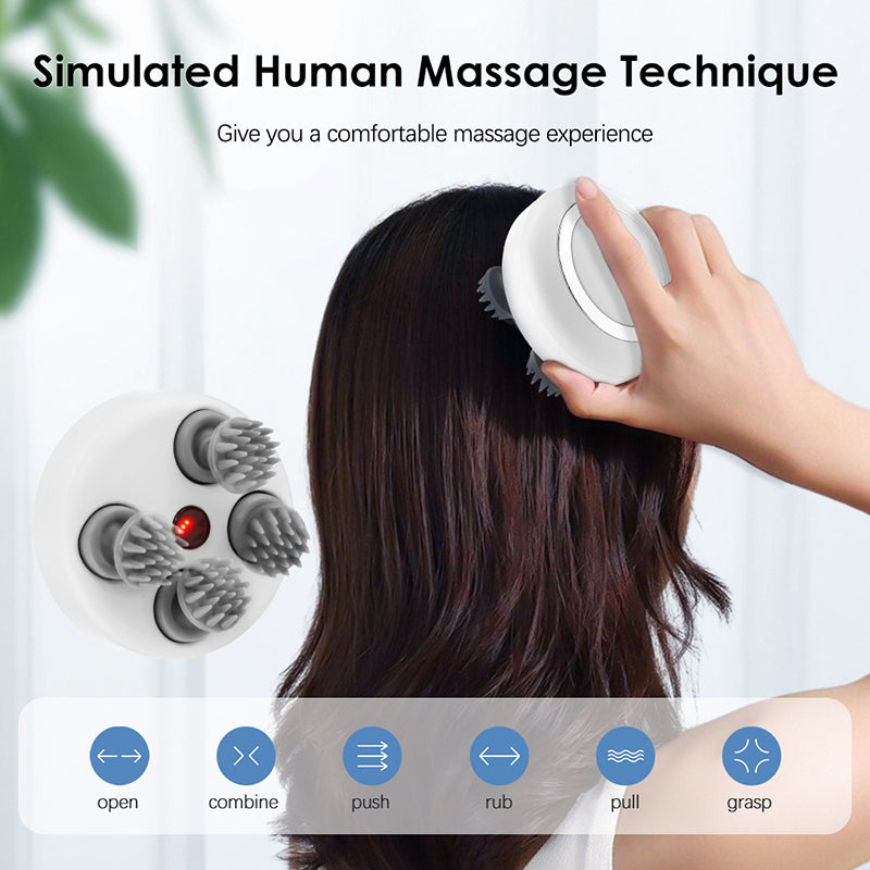 Premium Rechargeable Electric Scalp Massager for Hair Growth, Stress Relief & Headache Relief – Waterproof Handheld Massager