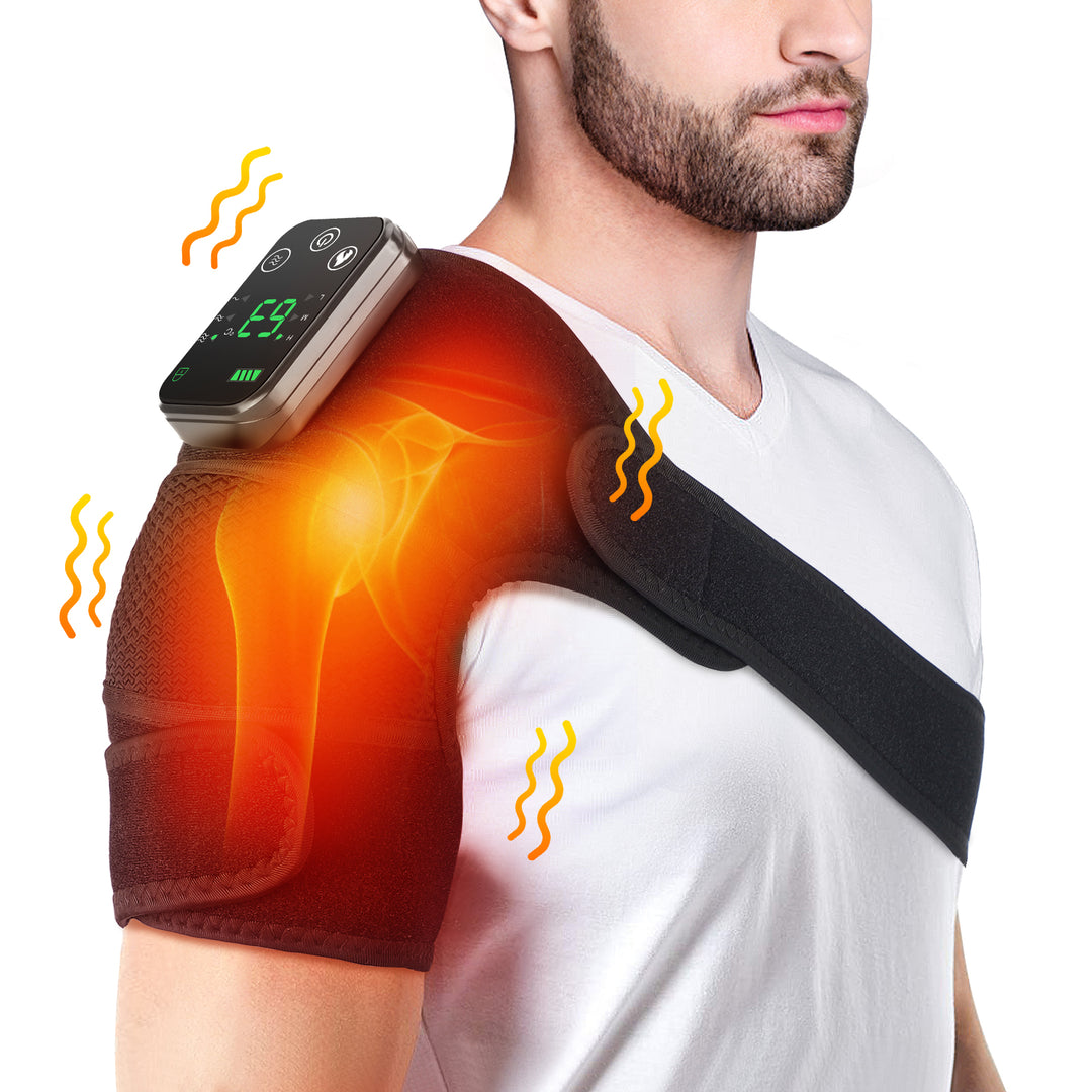 Premium USB Electric Heating Kneepads & Shoulder Massager | 3-in-1 Adjustable Heated Brace with Three Heat Levels & Vibration