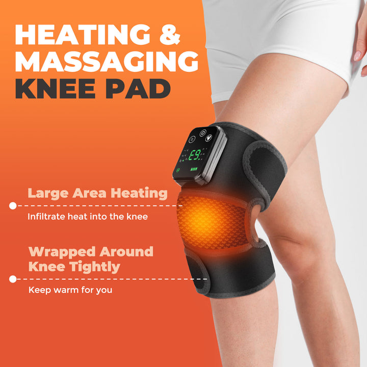 Premium USB Electric Heating Kneepads & Shoulder Massager | 3-in-1 Adjustable Heated Brace with Three Heat Levels & Vibration