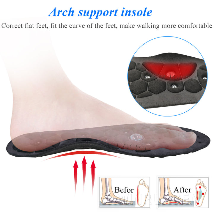 Premium Magnetic Therapy Insoles for Weight Loss and Arch Support - Comfortable Acupressure Shoe Pads for Men & Women, 