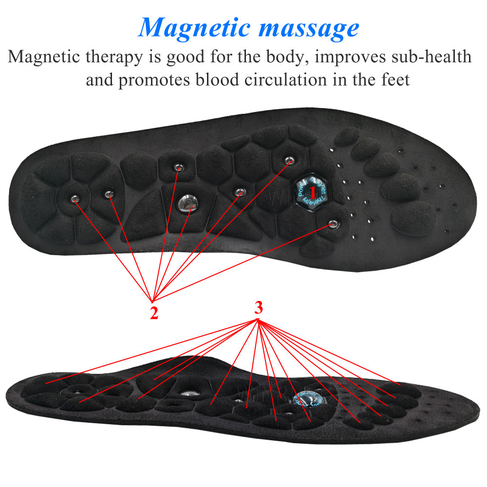 Premium Magnetic Therapy Insoles for Weight Loss and Arch Support - Comfortable Acupressure Shoe Pads for Men & Women, 