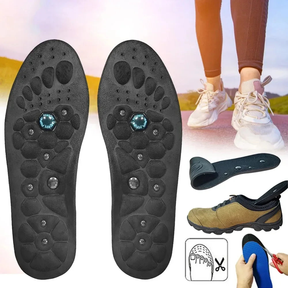 Premium Magnetic Therapy Insoles for Weight Loss and Arch Support - Comfortable Acupressure Shoe Pads for Men & Women, 