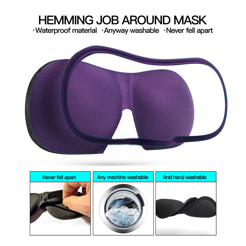 Premium 3D Sleep Mask – Soft Memory Foam Eye Mask for Sleep, Travel, and Migraine Relief – Blockout Light, Comfortable and 